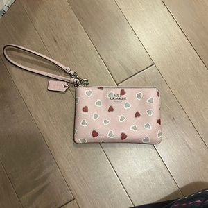 Pink Heart Coach Wristlet